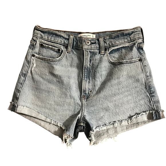 Abercrombie & Fitch Denim The High Rise Mom Short 27/4 Women’s Blue - Picture 1 of 4